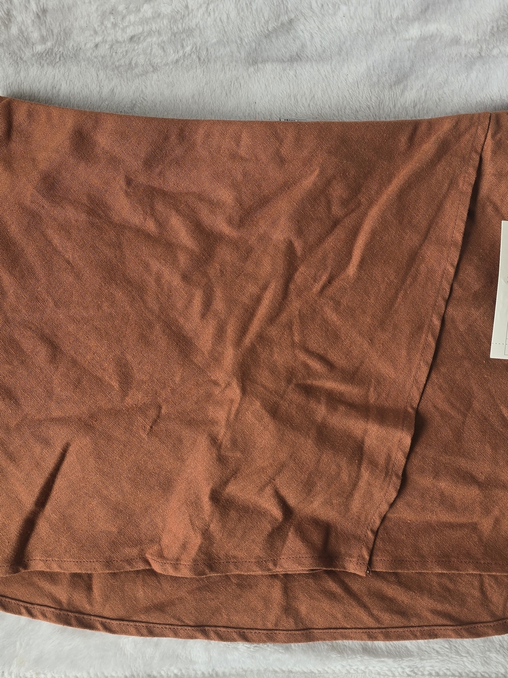 Women's Rust Wrap-Front Mini Skirt With Shorts Underneath